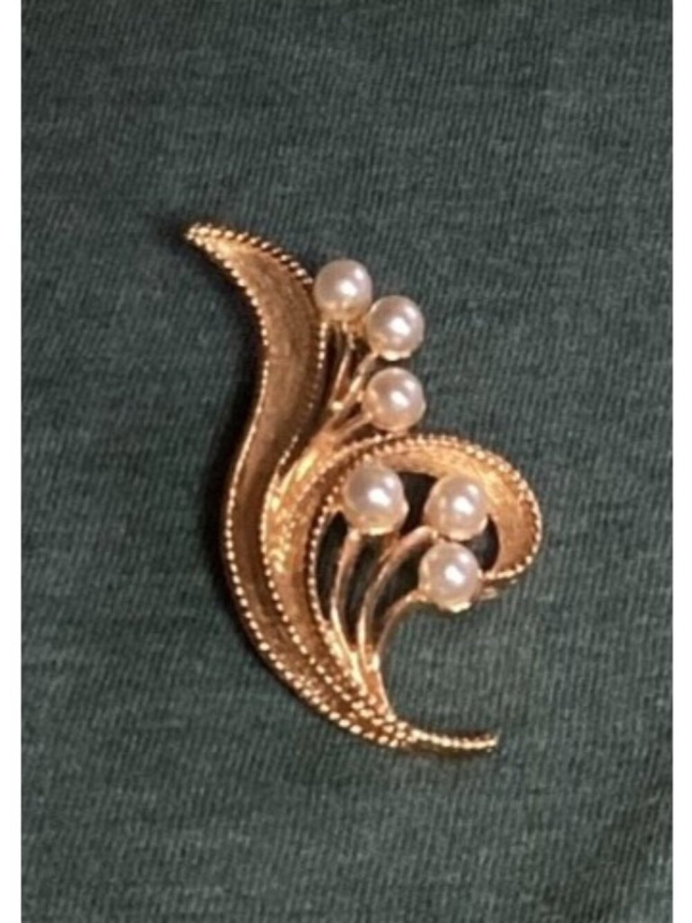 Vintage Napier Brooch Pendant Pin Brushed and Textured Goldtone  Floral Design